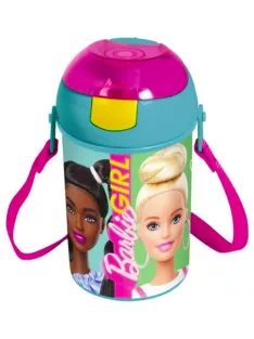   Barbie műanyag szívószálas kulacs akasztóval 450 ml Nr 01
