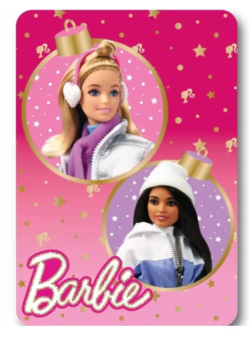 Barbie Winter Karácsonyi polár takaró, pléd 100x140 cm Nr5