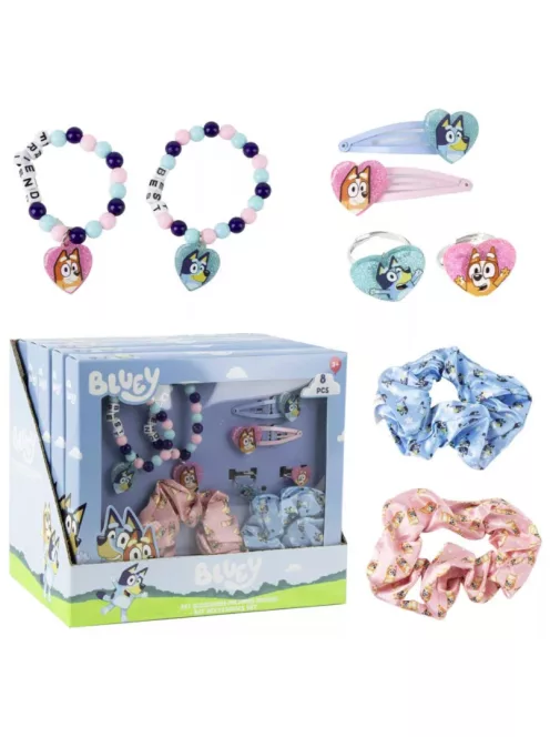 Bluey Happy hajkiegészítő és ékszer szett 8 db-os