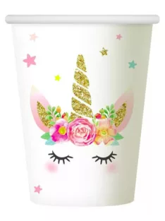 Unikornis papír pohár 8 DARABOS 266 ml Nr2