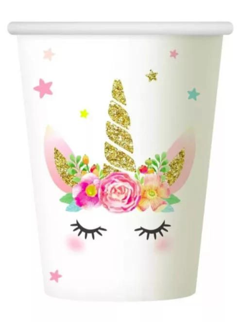 Unikornis papírpohár, party pohár 8 DARABOS, 266 ml Nr3