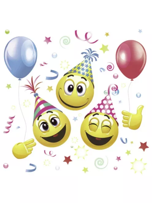Smiley Icons&Balloons szalvéta 20 DARABOS, 33x33 cm Nr1