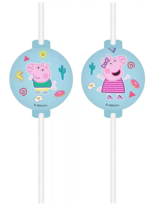 Peppa papír szívószál, 4 db-os szett FSC Nr1