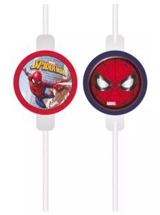   Pókember Crime Fighter papír szívószál, 4 db-os szett FSC