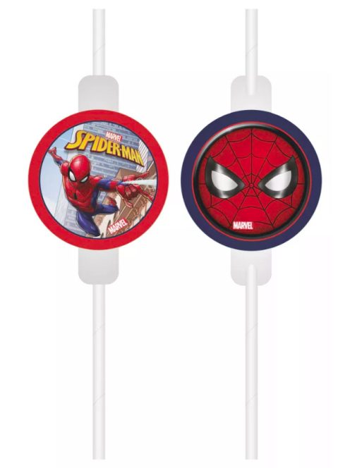 Pókember Crime Fighter papír szívószál, 4 db-os szett FSC