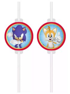   Sonic a sündisznó Sega papír szívószál, 4 db-os szett FSC