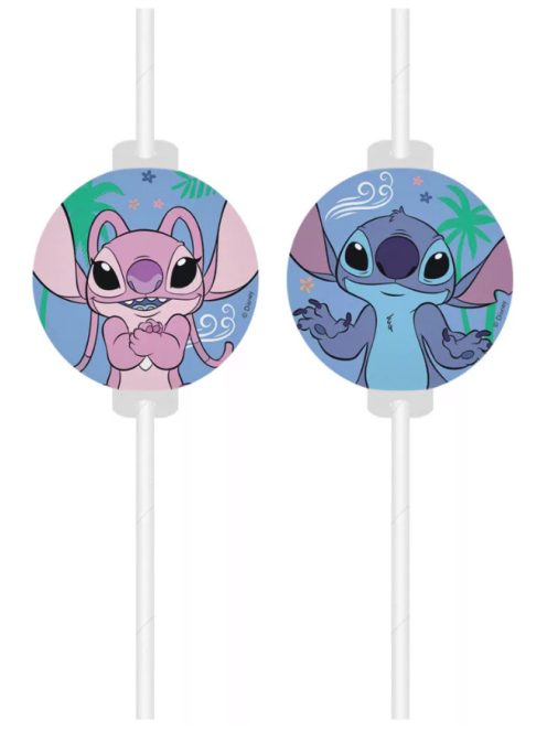 Disney Lilo és Stitch, A csillagkutya Angel papír szívószál, 4 db-os szett FSC