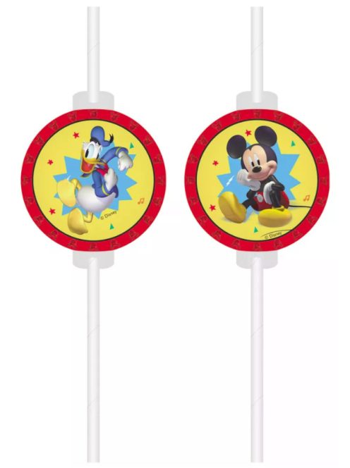 Disney Mickey Jump Into Fun papír szívószál, 4 db-os szett FSC