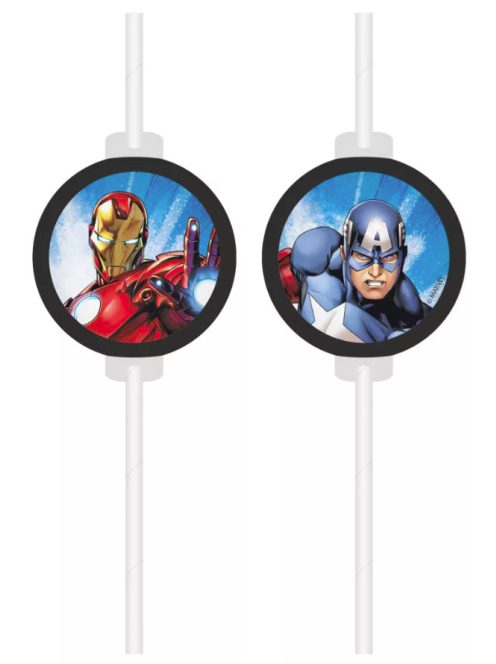 Bosszúállók Evergreen papír szívószál, 4 db-os szett FSC