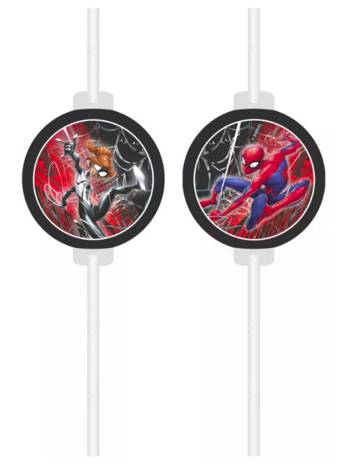 Pókember World of Webs papír szívószál, 4 db-os szett FSC