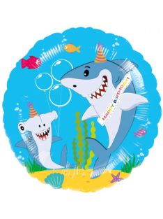 Állatos Friendly Shark fólia lufi 43 cm