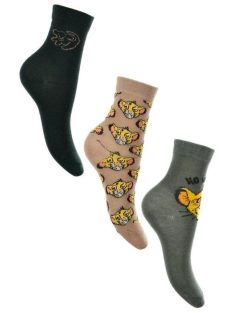 Az Oroszlánkirály gyerek bokazokni 3 pár/csomag 23-34 Nr2