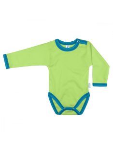   Kynga kivizöld-azúrkék hosszú ujjú baba body 62, 68, 74, 80, 86, 92, 98 cm