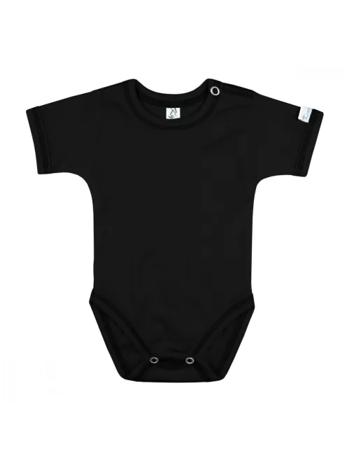 Kynga fekete rövid ujjú baba body 80