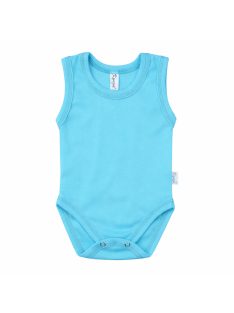 Kynga ciánkék ujjatlan baba body 62