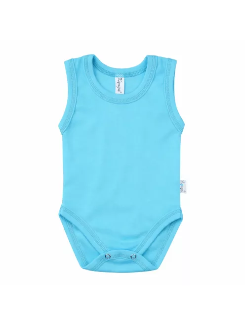 Kynga ciánkék ujjatlan baba body 74