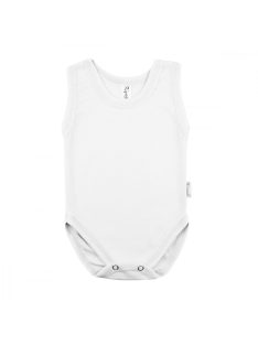 Kynga fehér ujjatlan baba body 62