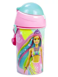   Barbie műanyag szívószálas kulacs akasztóval 500 ml Nr 02