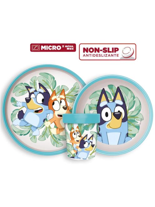 Bluey csúszásmentes étkészlet, micro műanyag szett