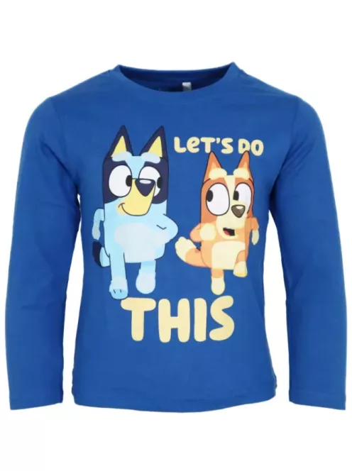 Bluey Let's Do Blue gyerek hosszú ujjú póló, felső 2 év, 3 év, 4 év, 5 év, 6 év Nr1