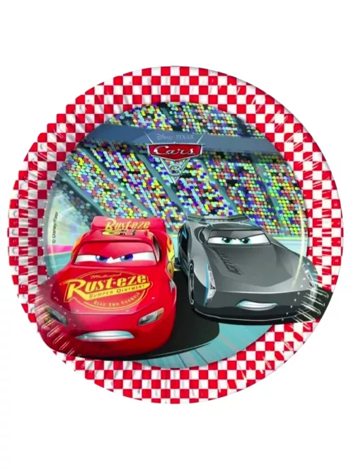 Disney Cars Verdák Arena Race papírtányér 8 DARABOS, 20 cm FSC Nr2