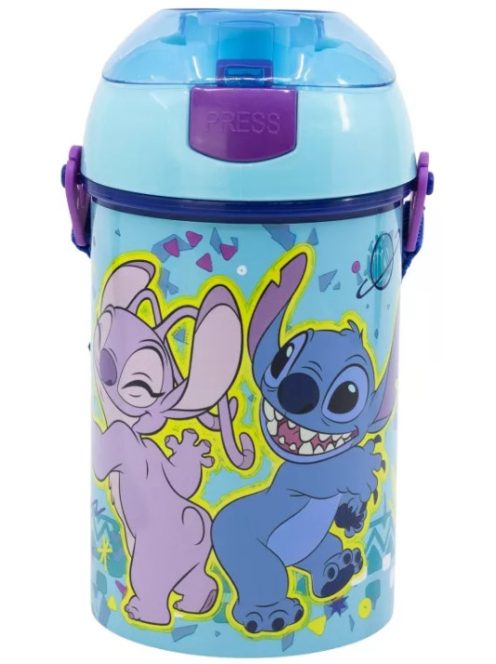 Disney Lilo és Stitch, A csillagkutya Dance műanyag szívószálas kulacs akasztóval 450 ml Nr3