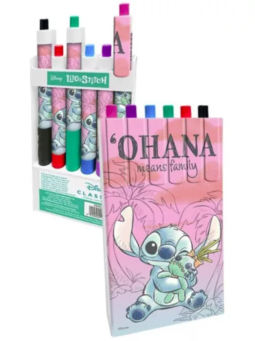 Disney Lilo és Stitch, A csillagkutya Cheeky színestoll szett 6 db-os Nr1