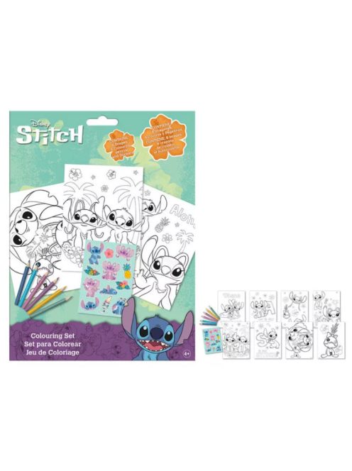 Disney Lilo és Stitch, A csillagkutya Aloha színező + matrica szett