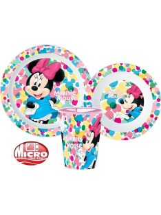   Disney Minnie étkészlet, micro műanyag szett 260 ml-es pohárral Nr1