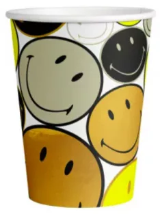   Emoji Smiley Originals papír papírpohár, party pohár 8 DARABOS, 250 ml Nr1