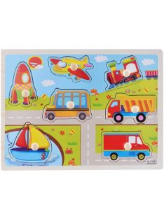   Fogantyús fa puzzle, fogós puzzle, kirakó 30x23 cm - Földön vizen levegőben