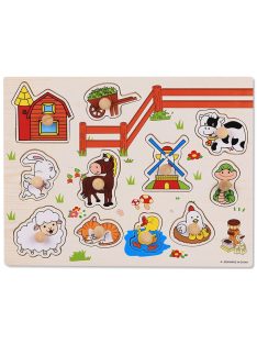   Fogantyús fa puzzle, fogós puzzle, kirakó 30x23 cm - Farmos