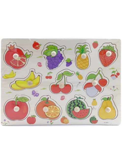 Fogantyús fa puzzle, fogós puzzle, kirakó 30x23 cm - Gyümölcsök Nr2