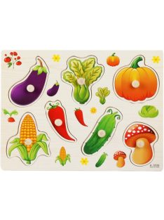   Fogantyús fa puzzle, fogós puzzle, kirakó 30x23 cm - Zöldségek Nr2