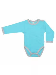 Kynga ciánkék-melírszürke hosszú ujjú gyerek body 104