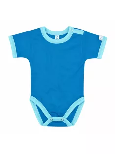 Kynga azúrkék-ciánkék rövid ujjú gyerek body 104