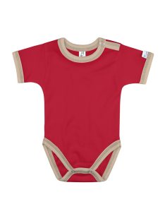   Kynga piros-mogyoró rövid ujjú gyerek body 104, 110, 116, 122, 128, 134, 140, 146, 152 cm - KIFUTÓ SZÍN, UTOLSÓ DARABOK!