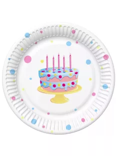   Happy Birthday papírtányér, party tányér 8 DARABOS, 18 cm Nr7