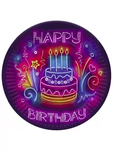   Happy Birthday papírtányér, party tányér 8 DARABOS, 18 cm Nr9