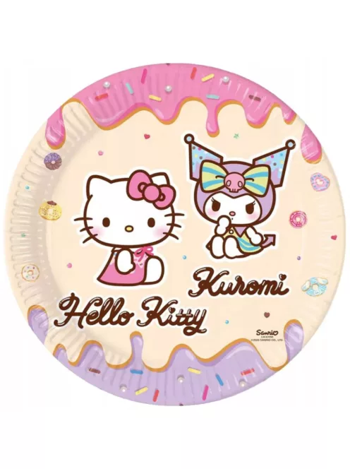 Hello Kitty Kuromi papírtányér 8 db-os 23 cm FSC Nr2