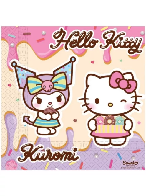 Hello Kitty Kuromi szalvéta 20 db-os 33x33 cm FSC Nr2