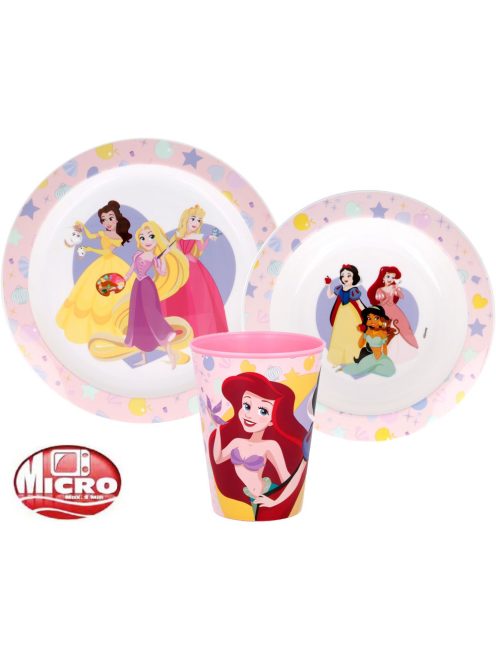 Disney Hercegnők True étkészlet, micro műanyag szett 260 ml-es pohárral Nr2
