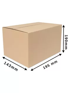   Cosmagküldő doboz, Hullámkarton doboz P1 195x143x190 mm Biegelt