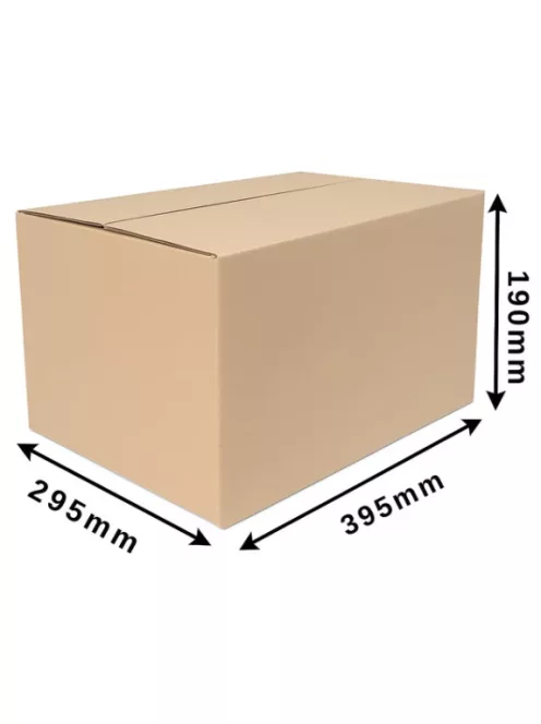 Cosmagküldő doboz, Hullámkarton doboz Z28 395x295x190 mm Biegelt
