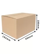 Cosmagküldő doboz, Hullámkarton doboz P2 595x192x190 mm Biegelt