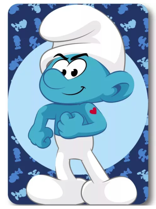 Hupikék Törpikék Hefty Smurf polár takaró, pléd 100x140 cm Nr1
