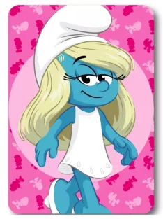   Hupikék Törpikék Smurfette polár takaró, pléd 100x140 cm Nr2