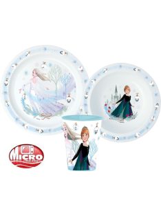   Disney Jégvarázs Karácsony étkészlet, micro műanyag szett 260 ml-es pohárral