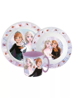   Disney Jégvarázs Autumn Leaves étkészlet, micro műanyag szett 390 ml-es bögrével
