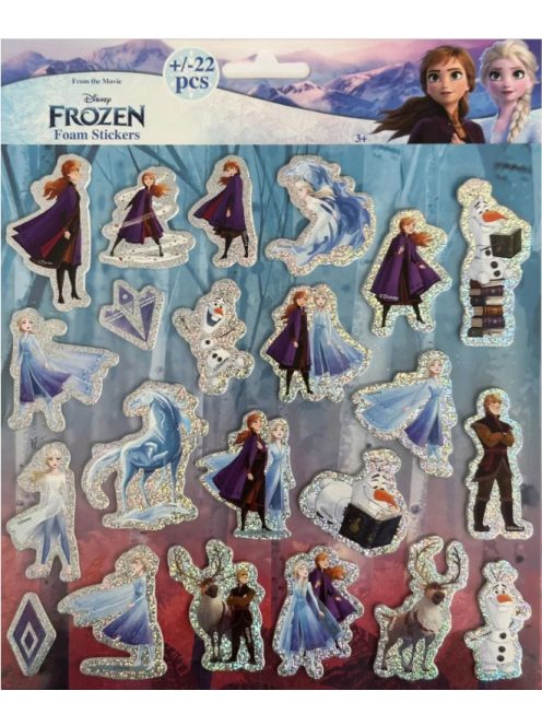 Disney Jégvarázs pufi szivacs matrica szett ezüst díszítéssel